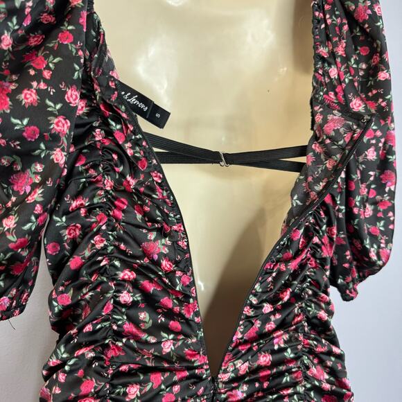 For Love and & Lemons X Victoria's Secret Melrose Black Floral Lace Mini Dress S - Picture 13 of 16